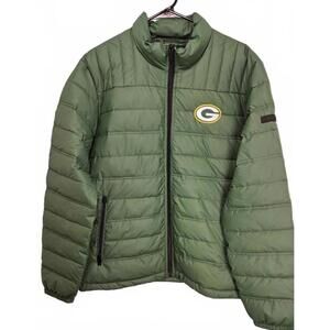 DKNY Men's Green Bay Packers Zippered Puffer Jacket